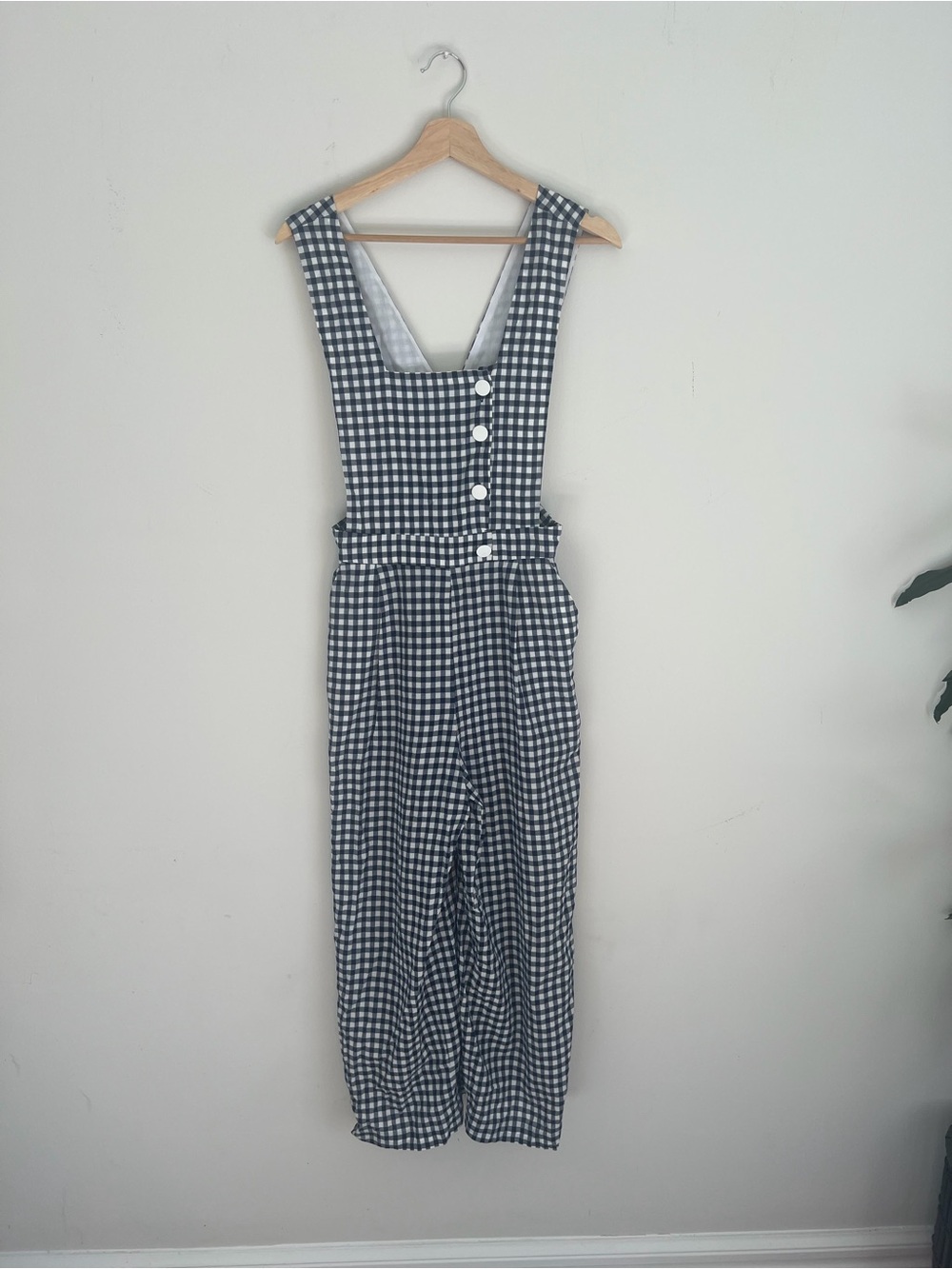 Zara Navy & White Gingham jumpsuit